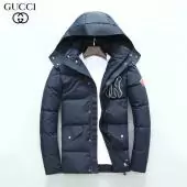 gucci doudoune luxury fashion fille jacket hooded snap button and zip pockets bleu